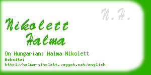 nikolett halma business card
